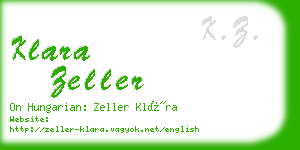 klara zeller business card